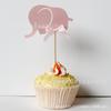 Topper para Pastel de Feliz Primer Cumpleaños para Bebé, Inserto para Hornear Infantil de Elefantito, Bandera Decorativa de Cumpleaños, Accesorio para Postre