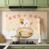 Adesivo à prova de óleo de cozinha Retardante de chamas À prova de fogo Alta temperatura Autoadesivo Coifa Papel de parede especial À prova d'água À prova de umidade Filme de desenho animado