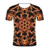 Verão comércio exterior nova impressão masculina 3d figura geométrica impressão digital manga curta camiseta Amazon uma geração de cabelo