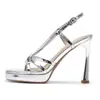 113-11 Sandálias de Salto Alto Stiletto Lindas de Bico Aberto com Tira Única, Plataforma Impermeável Estilo Fada, Sapatos para Festa ao Ar Livre
