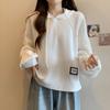 Moletom com Capuz de Manga Longa Melard para Mulheres, Novo Estilo Primavera e Outono, Tamanho Plus Size, Caimento Solto, Emagrecedor, Top Grosso Canelado