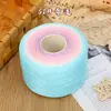 Fio de algodão mercerizado degradê em formato de bolo, fio de oito cabos tecelado à mão, multicolorido, não forma bolinhas, respirável para manta e xale