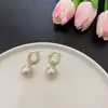 Estilo Coreano Sencillo Clásico Pendientes de Perla Sentido del Diseño Moda Temperamento Retro Estilo Hong Kong Suave Único Todo-partido Joyería para Orejas