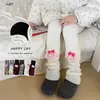 Leggings Novos para Meninas com Forro de Fleece para Outono e Inverno, Roupa Externa, Meias-Calças de Fleece Grossas Inteiriças com Desenhos Animados, Calças Longas Quentes Infantis de Retalhos