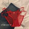 Tentación Caliente Deseo Puro Sexy Ropa Interior de Encaje para Mujer Cintura Baja Malla Cruzada Entrepierna de Algodón Ropa Interior para Mujer