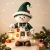 Ornaments de mesa de madeira de Natal de desenho animado retrô transfronteiriços pinguim urso boneco de neve decorações de mesa de sala de estar de feriado