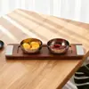 Bandeja Moderna de Madera Maciza de Tres Recipientes Plato de Fruta Decoración Hotel Restaurante Bocadillo Recipiente para Frutos Secos Habitación Modelo Mesa de Café Mesa de Comedor Adorno
