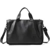 Bolsa Masculina de Pele de Ovelha Trançada Couro Genuíno Bolsa Masculina de Negócios Couro de Vaca Macio Casual Ombro Transversal Pasta Grande Capacidade
