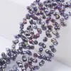 Cuentas Sueltas de Cristal Accesorios para Joyería DIY Cuentas de Vidrio Tallado Forma de Gota de Agua Accesorios para Ropa Color Plateado Agujero Horizontal 5*8mm Gota de Agua