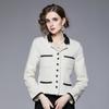 Abrigo elegante de estilo Chanel, corto, de nueva moda para otoño e invierno, versátil, de manga larga, abotonadura sencilla, corte slim que estiliza la figura, ropa de mujer