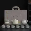Conjunto de Chá Kung Fu Ruyao - Bule Luxuoso de Alta Qualidade para Uso Doméstico, Conjunto para Presente, Bule de Chá, Xícara de Chá, Bandeja de Chá, Novo Modelo para Uso no Escritório