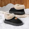 Pantuflas de Algodón Cerradas de Felpa y Gamuza para Otoño e Invierno para Hombres y Mujeres, Suela Gruesa, Cálidas, para el Hogar y Exteriores, Antideslizantes, Pantuflas de Piel Sintética de Nieve para Pareja