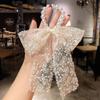 Estilo Coreano Perla Lazo Encaje Cinta Larga Cuerda para el Cabello Cola de Caballo Niña Floral Intestino Grueso Cuerda para el Cabello Accesorios para el Cabello