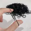 Venta Caliente Transfronteriza Bolsas de Cuerdas de Plástico Desechables, Bandas Elásticas de Goma Negras, Ligas para el Cabello al por Mayor, Bandas para el Cabello para Atar el Cabello