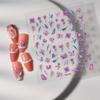Fornecimento transfronteiriço Etiqueta Temu Roxo Borboleta flor unhas adesivos tridimensionais relevo impermeável pássaro unhas adesivos