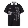 Camiseta Estampada de Lapela de Manga Curta da Moda e Personalizada de Verão para Homens e Adolescentes Marca Tendência Design Camiseta Casual Solta
