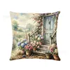 Fundas de cojín más vendidas transfronterizas con estampados florales digitales frescos para primavera y verano, adecuadas para cama y sofá, fundas de cojín decorativas para vacaciones