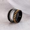 Joyería de acero inoxidable al por mayor de comercio exterior transfronterizo Europa y Estados Unidos moda retro personalidad cadena anillo para hombre anillo de acero de titanio