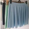 Falda de Cintura Alta Talla Grande para Mujer con Forro Antiexposición, Falda Solar de Verano 2026, Pantalones Falda Plisados para Ropa Exterior, Falda Abullonada