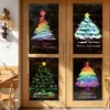 Decorações de Natal 2026 Adesivos para Porta de Vidro Layout de Cena de Restaurante Adesivos de Janela Árvore de Natal Decorações Eletrostáticas para Janela