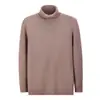 Tejidos de punto de alta gama para primavera y otoño para hombre 2025 Nuevos tejidos de punto cálidos con cuello alto casual, suaves y amigables con la piel, forrados de felpa para hombre