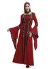 S-5XL, estilo europeo y americano, vestido con capucha de estilo retro medieval de corte, escote cuadrado, mangas acampanadas y falda amplia