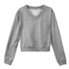Sudadera de Manga Larga Nueva para Mujer CANVAUS Mujer 2024 Invierno Cuello en V Hombro Caído Manga Sencilla Estilo Bordado Sudadera