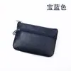 Bolsa para monedas mini de cuero genuino para mujer, Estuche para llaves de piel de vaca de primera capa, Portatarjeta de transporte público, Bolsita para monedas con cremallera, Portatarjetas para mujer