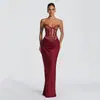 Amazon Vestido de Noche Ajustado Sin Mangas Ni Tirantes Nuevo para Mujer 2026 Sexy Delgado Ajuste Patchwork Sirena