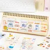 Pegatinas Impermeables con Patrón de Gato Lindo en Inglés para Uso Diario, Materiales para Decoración de Tarjetas DIY