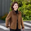 Abrigo de lana reversible estilo mamá para mujer, nueva colección 2026, talla petite, adecuado para mujeres de mediana edad y mayores, elegante top de manga corta para primavera y otoño