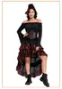 Vestido Longo Ruffle Halloween Artístico com Frente Curta e Costas Longas Traje Medieval Pirata Steampunk Roupa de Baile Cosplay