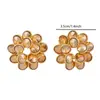 Pendientes de flor roja de moda y exquisitos Pendientes de botón para mujer Estilo étnico moderno Temperamento Socialité Sentido de alta gama Pendientes de nicho Pendientes de botón
