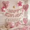 Decoração de Aniversário Rosa Conjunto de Balões de Folha de Alumínio Balões da Moda para Festa de Aniversário Decoração Balões Atacado