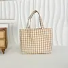 Bolso Nuevo de Cuadros, Bolso de Almacenamiento de Moda para Salidas de Mamá, Lindo Bolso de Lona para Niñas, Bolso de Mano de Gran Capacidad