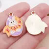 Nuevo Dibujo Animado Lindo Conejo Huevo de Pascua Goteo de Aceite Colgante de Aleación de Zinc Colgante Accesorios de Joyería para Pulsera DIY
