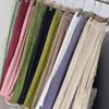 ~Calças culotte largas coloridas de cintura elástica, frescas e simples, para mulheres, verão, camada dupla, Tencel linho fluido, branco, bom caimento, faz as pernas parecerem mais longas