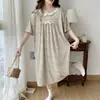 Pijama de Verão para Mulheres, Roupas de Casa Finas de Manga Curta e Caimento Solto, Tamanho Grande Estudante Doce Desenho Animado Fofo Novo Estilo 2026