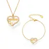 Xinyixin Collar Pulsera Clavícula Letra Zirconia Amor de Mamá Europeo y Americano Acero de Titanio Electrochapado PVD Oro Real 18K Traje