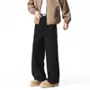 Calça de Terno de Veludo Lã Dupla Face Estilo Coreano de Inverno Calças Largas Soltas Calças Casuais Tendência Masculina Calças com Forro de Lã