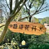 Letrero de Puerta Tallado en Madera Maciza para Villa de Alojamiento, Patio, Jardín, Letrero Decorativo Colgante con Letras Creativas, Placa de Madera para Cenador