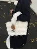 Bolso Peludo de Moda, Bolso de Hombro tipo Burbuja de Peluche Estilo Perezoso para Niña, Bolso de Mano Cubo de Alta Calidad para Otoño e Invierno