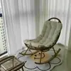 Cadeira de balanço em ratã para lazer na varanda ou na sala de estar, cadeira de ratã para jardim e quintal de adultos, poltrona sofá preguiçosa, cadeira de balanço para casa