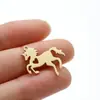 5 Piezas/Paquete Colgantes de Unicornio Transfronterizos Europeos y Americanos Material de Acero Inoxidable Corazón Recortado Forma de Corazón Moda Joyería para el Día a Día Nuevo Estilo