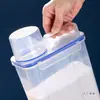 Caja de Almacenamiento para Detergente en Polvo Portátil Contenedor de Plástico Detergente para Ropa Baño Transparente Sellado Caja de Almacenamiento de Gran Capacidad Tarro de Almacenamiento