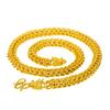 Chapado en oro de cobre al por mayor joyería para hombre collar de linterna grueso superficie mate oro dominante collar de cabeza de doble dragón collar