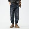 Otoño Nuevo Estilo Americano Retro Jeans para Hombre Sueltos Talla Grande Moda Marca Cintura Elástica Juvenil Tobillo Ajustado Tendencia Coronas