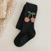 Meia-calça Infantil para Primavera e Outono, Leggings para Meninas para Usar por Cima, Meias Meia-Calça Fofas com Estampa de Cereja, Leggings para Bebê de Espessura Média