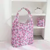 Bolsa de Compras Plegable Impermeable de Material Impreso Bolsa a Cuadros 210D Bolsa de Compras 2 en 1 Bolsa Protectora de Dibujos Animados Impermeable