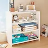 Estantería, organizador de escritorio de oficina, gabinete de almacenamiento multicapa para escritorios de niñas, estantería integrada, estante de exhibición de pared